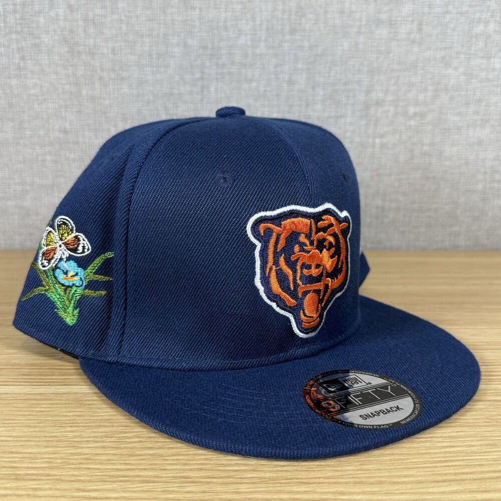 New Era FELT Chicago Bears Butterfly 9FIFTY Snapback Hat Navy